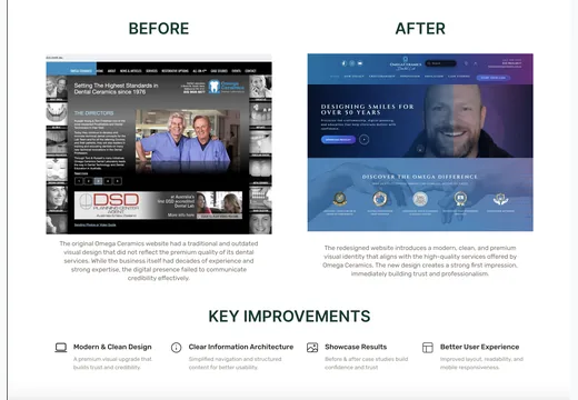 Before / after redesign